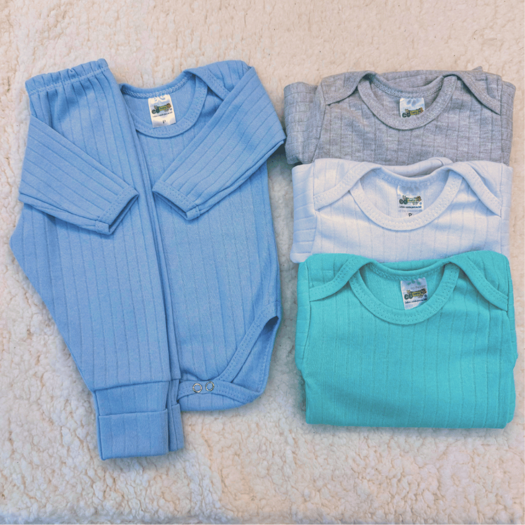Kit 6 Peças Canelado Premium 3 Body e 3 Mijão Roupa de Neném 100% Algodão em Oferta na Shopee
