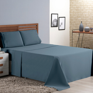 JOGO DE LENÇOL QUEEN 4 PEÇAS MICRO PERCAL 400 FIOS Com Ponto Palito em Oferta na Shopee