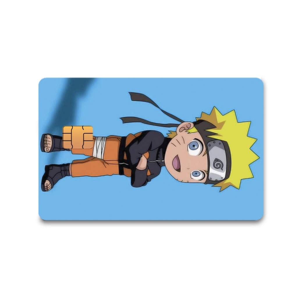 Skin Adesiva Mini Naruto Adesivo Para Cartão de Crédito e Débito Adesivo Removível 1 Unidade Frente