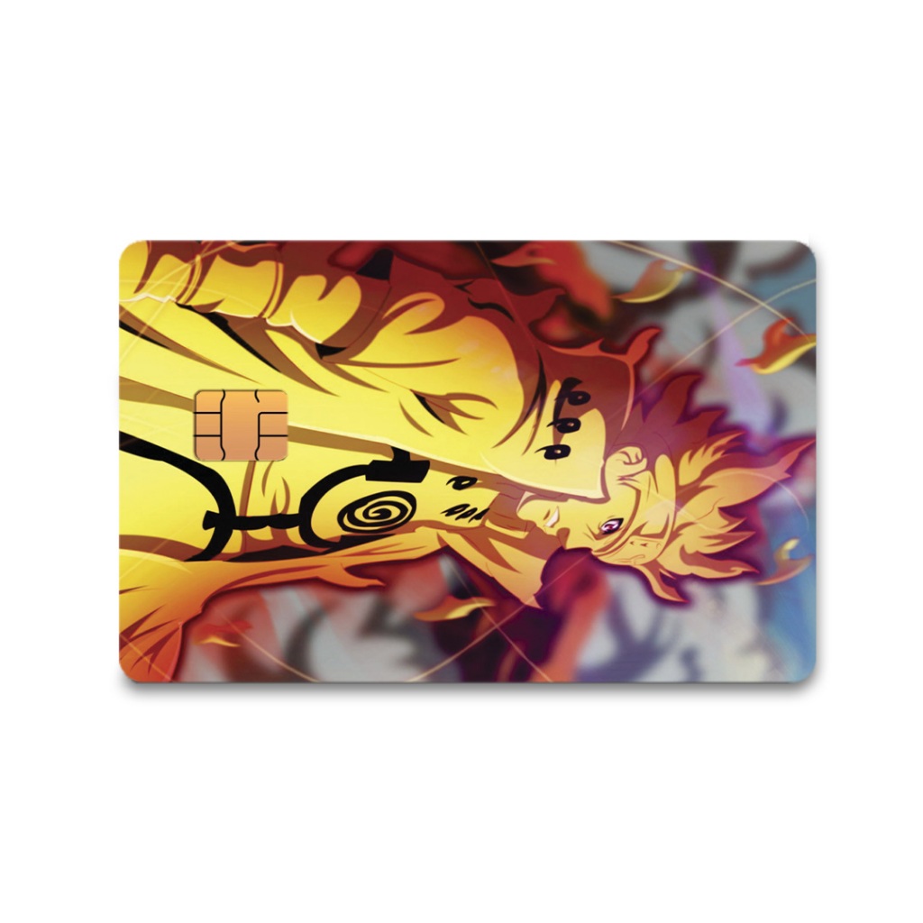 Skin Adesiva Naruto Lendario Adesivo Para Cartão de Crédito e Débito Adesivo Removível 1 Unidade Frente