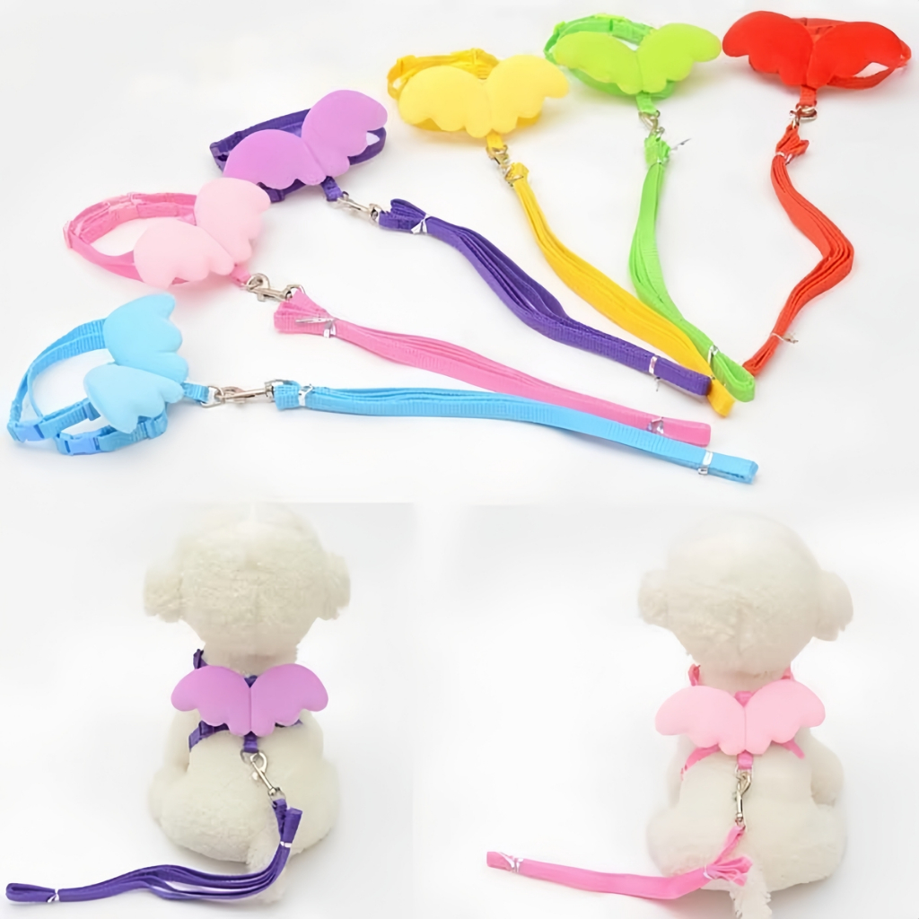 Coleira Peitoral Anjo para Gato Pet Colorido Ajustável com Guia e Asa 024-084 em Oferta na Shopee