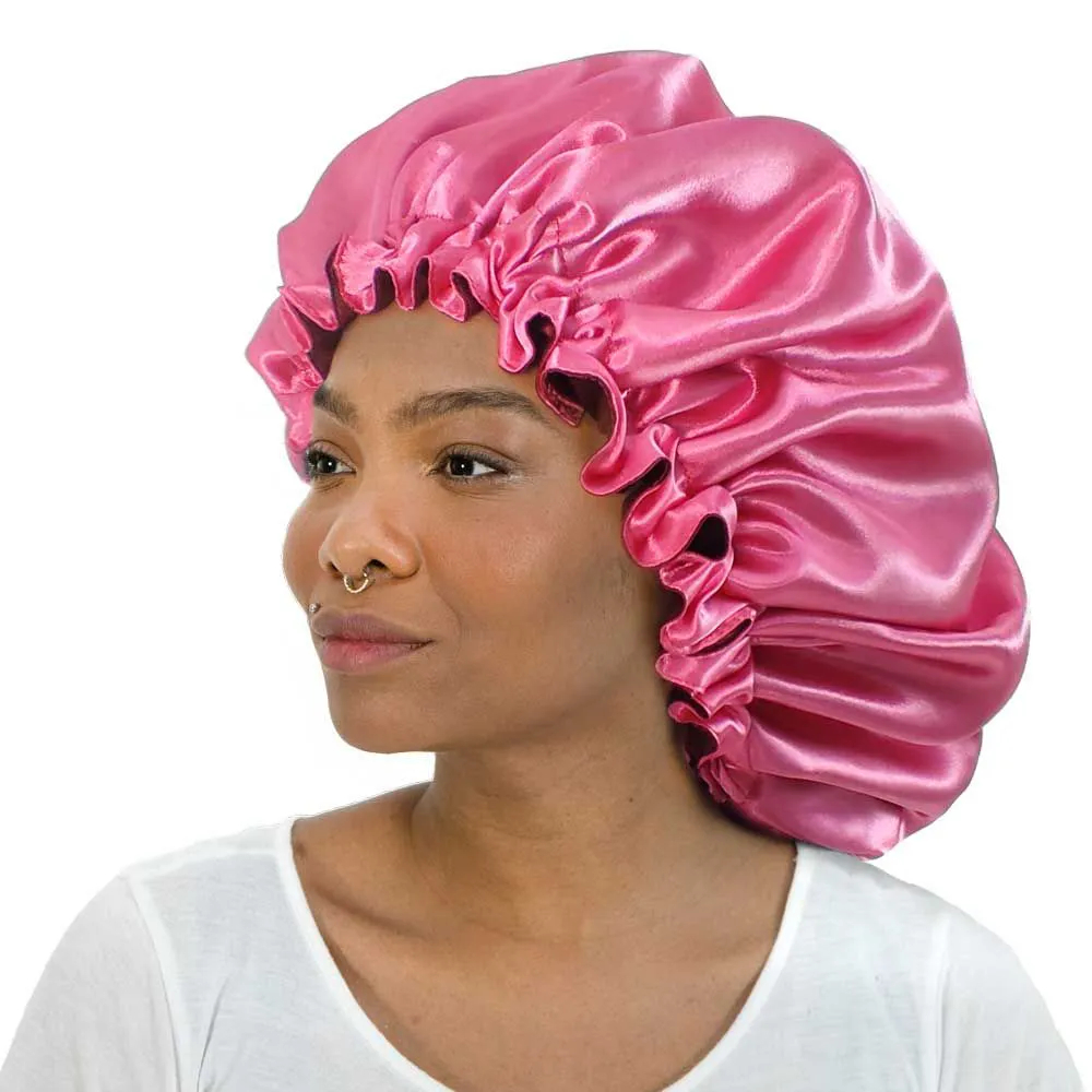 Touca de Cetim Dupla Face Ajustavél Extra Grande Para Tranças Antifrizz Cor Aleatoria