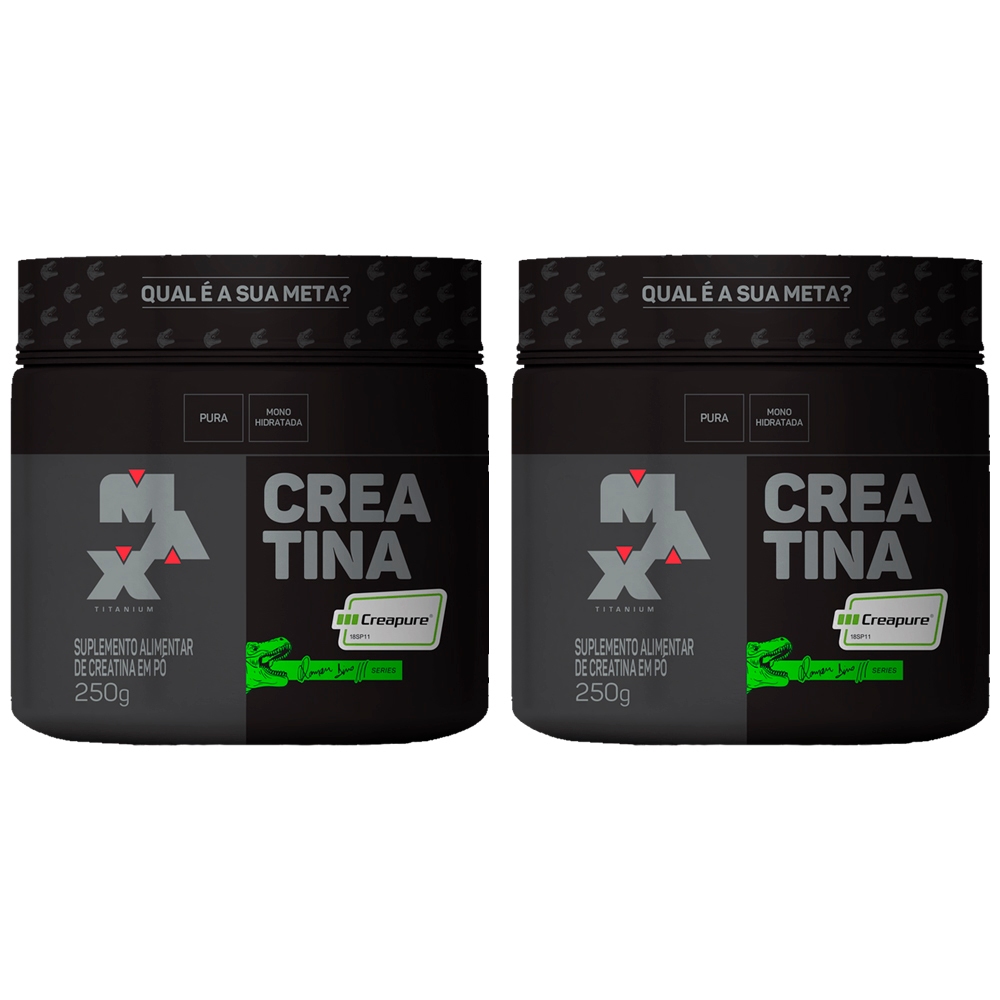 2x Creatina Creapure 100% Pura Linha Dino - 250g cada - Max Titanium - Health
