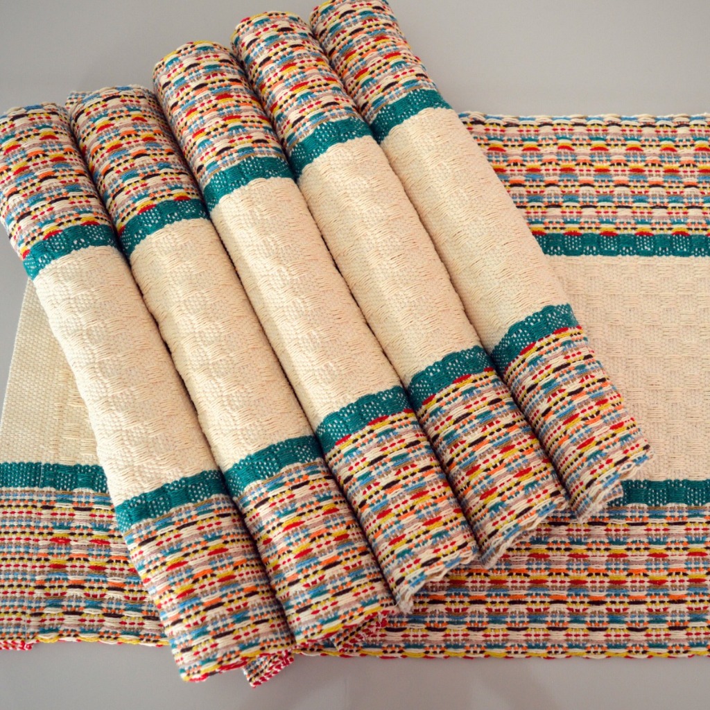 Kit 6 Lugares Americanos Luxo Diversas Cores 100% Algodão Feito Em Tear Mineiro