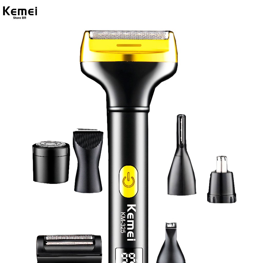 Máquina Multifuncional USB 7 em 1 Kemei 325 Bivolt Sem Fio Portátil 6500 RPM 5W De potência - Beauty