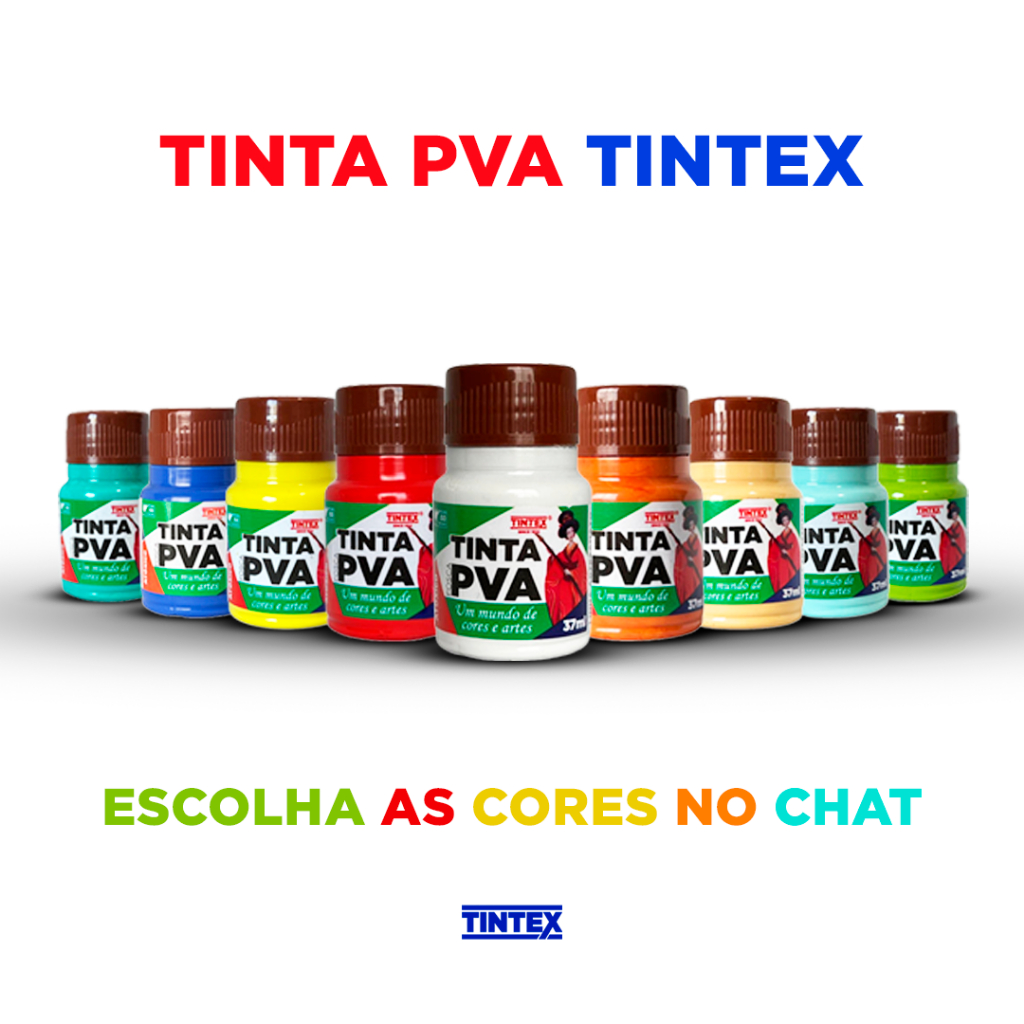 Kit Tinta PVA Fosca - TINTEX | 37ml [6-24 un] [Escolha a cor pelo chat] em Oferta na Shopee