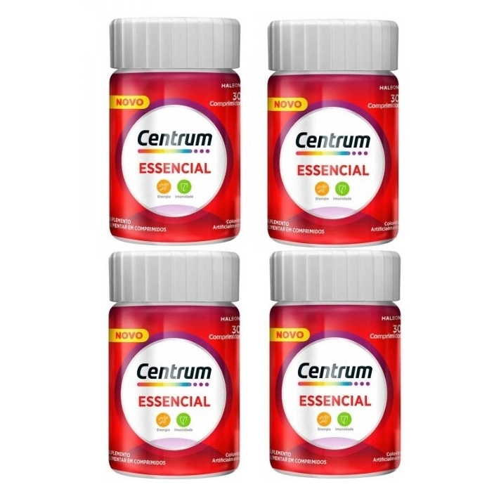 Kit 4 Centrum Essencial Suplemento Alimentar 30 comprimidos em Oferta na Shopee