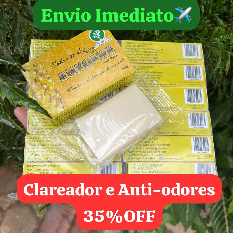 Sabonete clareador de enxofre anti acne anti odores na axilas virilha e pés sabonete natural e com varios beneficos a pele preço baixar. Otimo custo beneficio ! sabonete natural de enxofre e vegano