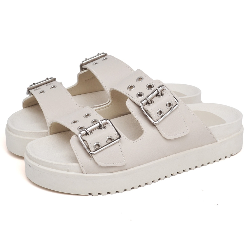 Papete Sandália Chinela Slide Detalhes De Fivela Off White Daya Dubuy 2078DB em Oferta na Shopee