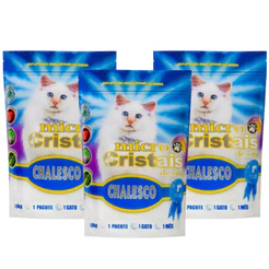 3 Areias Sílica Fina Micro Cristais Finos Higiênica Para Gatos Chalesco 1,8kg