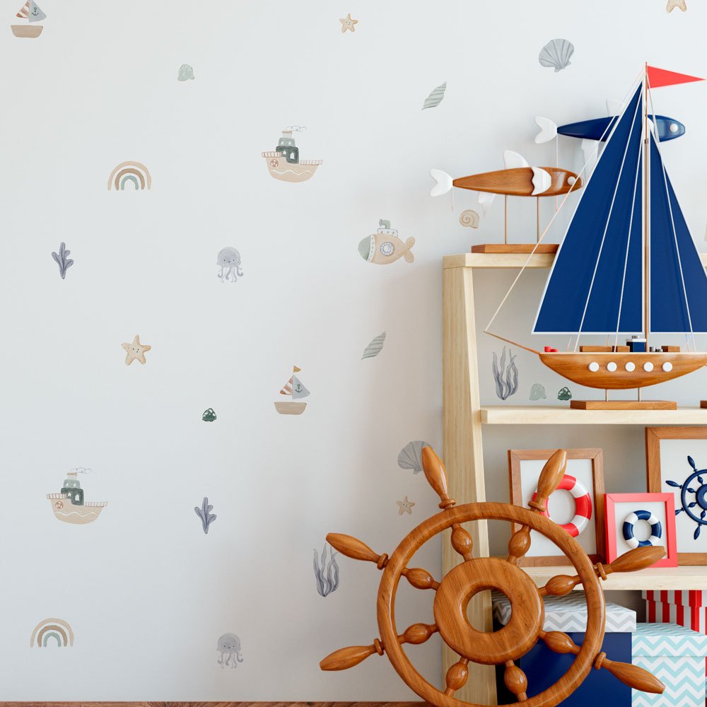 Adesivos de Parede Infantil Fundo do Mar Aquarela em Oferta na Shopee