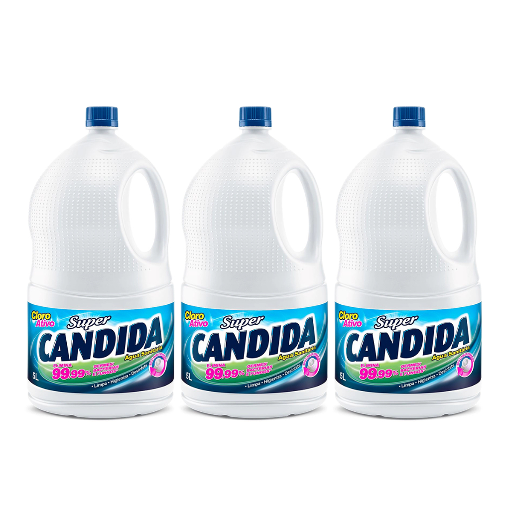 Kit 3und Água Sanitária Super Cândida 5L cada