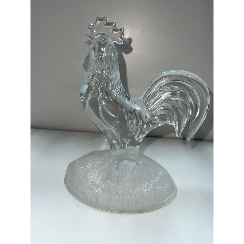 Antiga Escultura Galo Art Deco Em Cristal Francês Luminarc