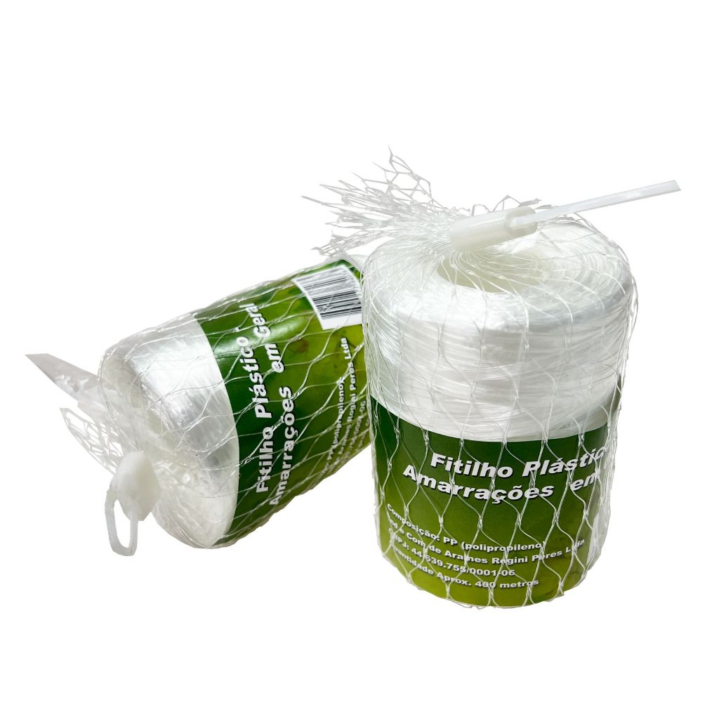 KIT 3 ROLOS 400MT FITILHO PLASTICO PP BRANCO, FORTE, AMARRAÇÃO EM ROLO