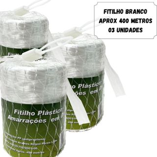 KIT 3 ROLOS 400MT FITILHO PLASTICO PP BRANCO, FORTE, AMARRAÇÃO EM ROLO em Oferta na Shopee