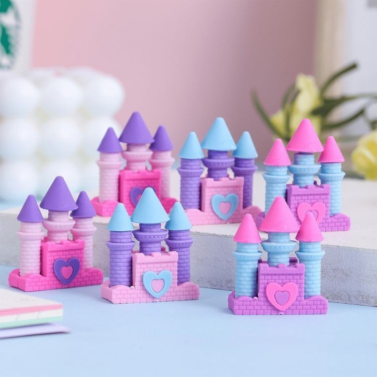 Borracha Castelo Criativo Papelaria Bonita Material para estudantes material de escritório presente Natal Dia das Crianças