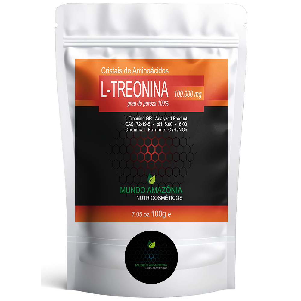 L - Treonina Aminoácido 100% puro em pó - 100 grs em Oferta na Shopee