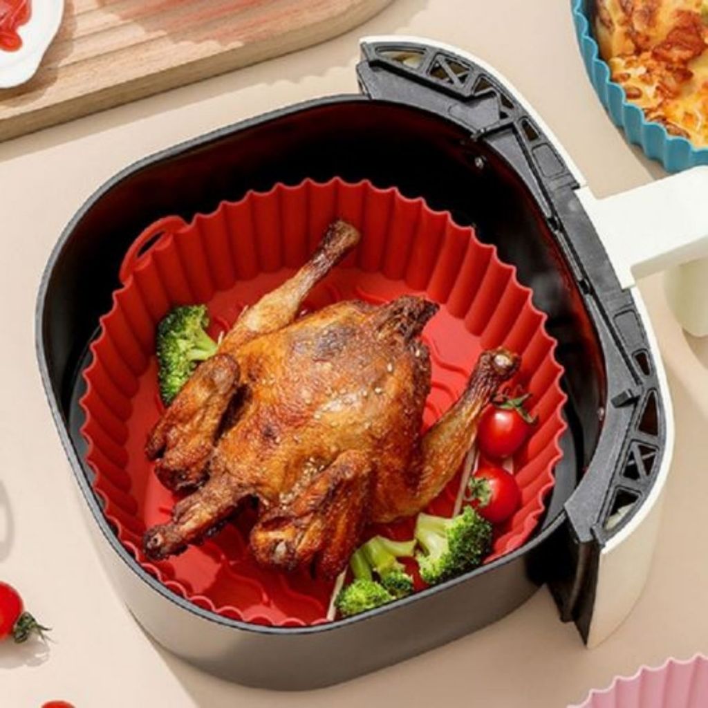 Formas de Silicone para Air Fryer Fritadeira Elétrica Forno Assadeira Microondas Reutilizável em Oferta na Shopee