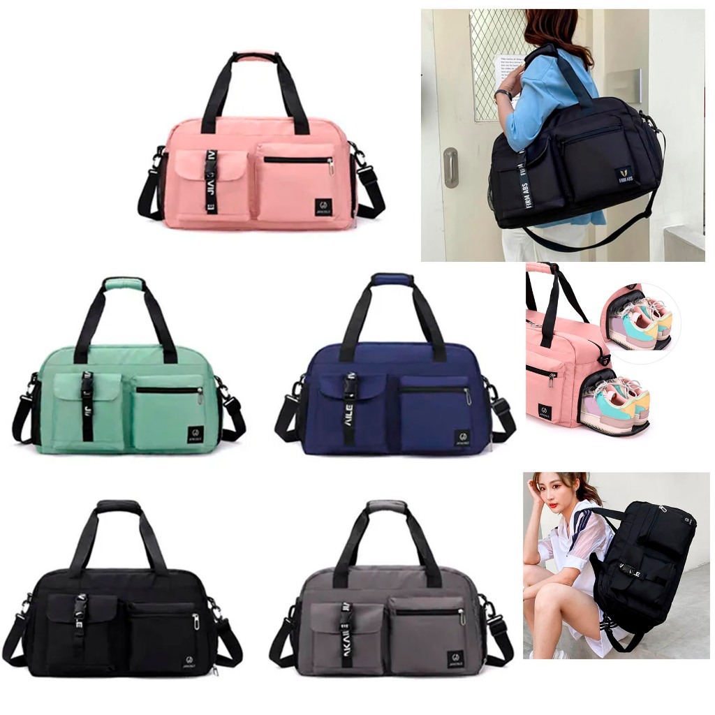 Bolsa Feminina Esportiva Academia Semi Impermeavel Espaçosa para viagem mala de bordo