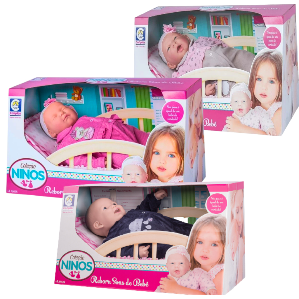 Boneca Reborn Realista Com Dentinho Boca Aberta Ninos Reborn Corpinho Em Tecido Pesadinho Cotiplás