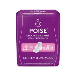 Absorvente Escape Urina Poise Discreto Absorção Leve Moderada 8 unid. em Oferta na Shopee