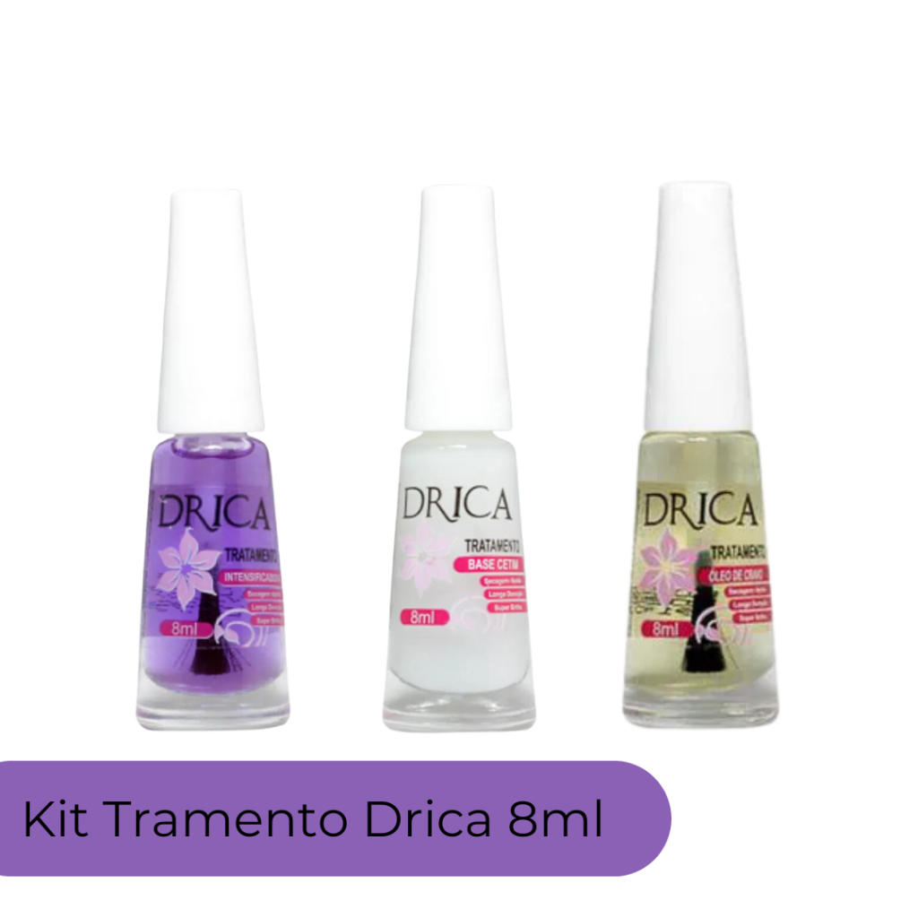 Kit tratamento para Unhas Drica Óleo de Cravo/Base Corretiva/Intensificadora - 8ml Unidade — imagem 2 de 2