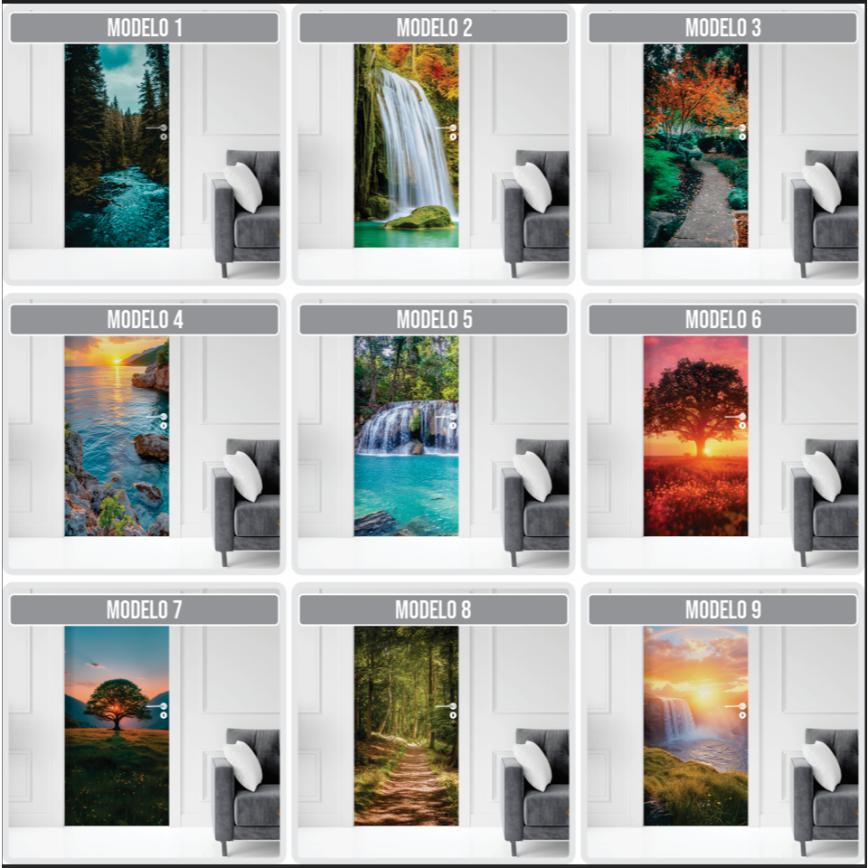 Adesivo Decorativo Porta Vinil Lavável Paisagens Natureza em Oferta na Shopee