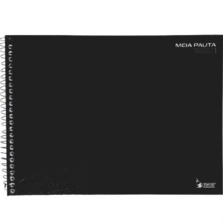 Caderno De Desenho Meia Pauta Tamoio Preto 96 Folhas Capa Dura em Oferta na Shopee
