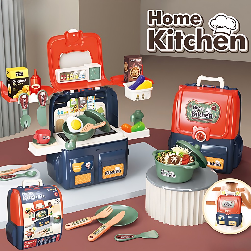 Cozinha Infantil com Comidinha Kit Fogão de Brinquedo Maleta Pia Menina Menino Chef Panelas Panelinhas Comidinhas Maleta
