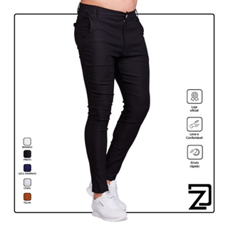 Calça Masculina Bengaline Alfaiataria Skinny Com lycra em Oferta na Shopee