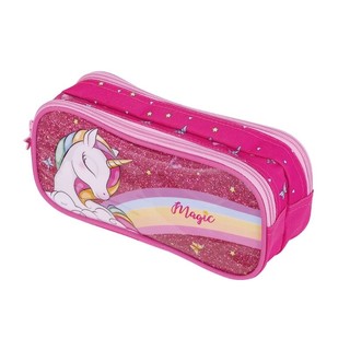 Estojo Escolar Duplo Unicórnio Rosa e Roxo Magic  Brw / Material Escolar  / Papelaria  / Estojo Fofo / Estojo Menina
