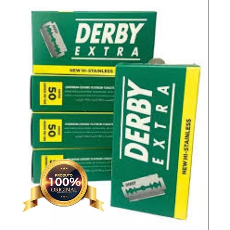 KIT COM 10 CAIXINHAS COM 50 LAMINAS CONTENDO 500 LAMINAS DERBY EXTRA