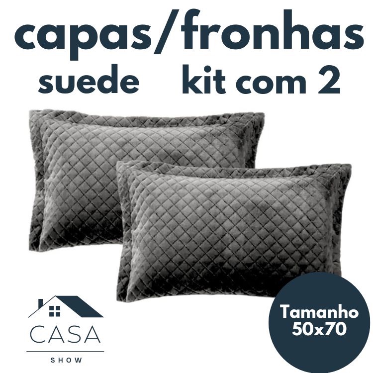 Kit Com 2 Porta Travesseiro Fronha Sued Cores Variadas 70x50 em Oferta na Shopee