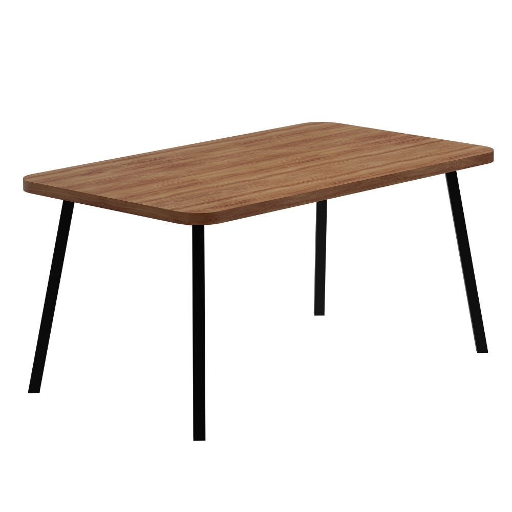 Mesa de Jantar 6 Lug Retangular 1,6m Stellar Carraro Nogal Preto - Home & Living