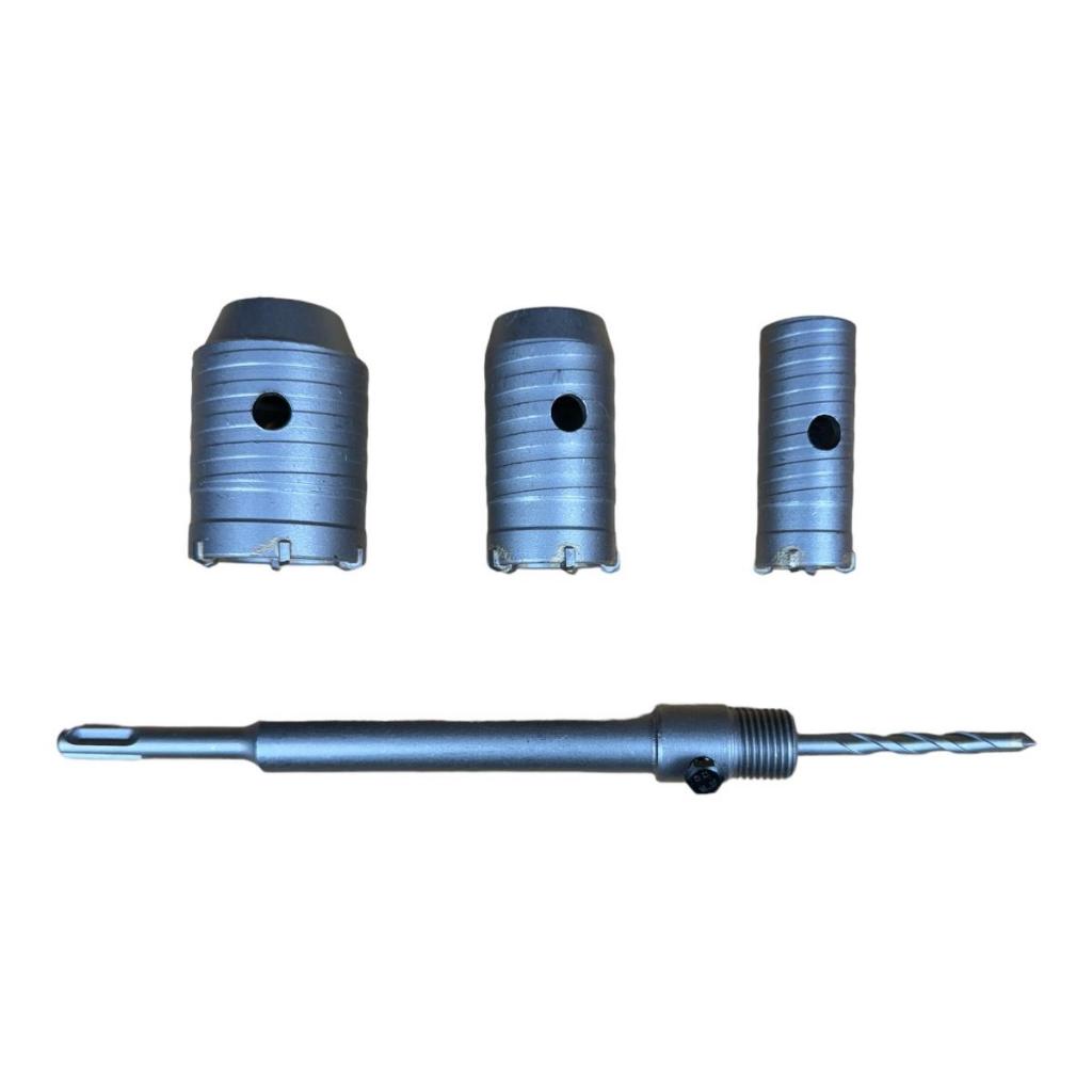 Kit Jogo 5pçs Serra Copo 30mm, 40mm e 50mm Concreto Videa Haste Sds Plus