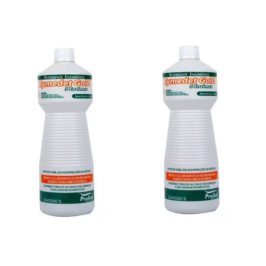 Kit 02 Detergente Enzimatico Zymedet Gold Prolink 1 Litro