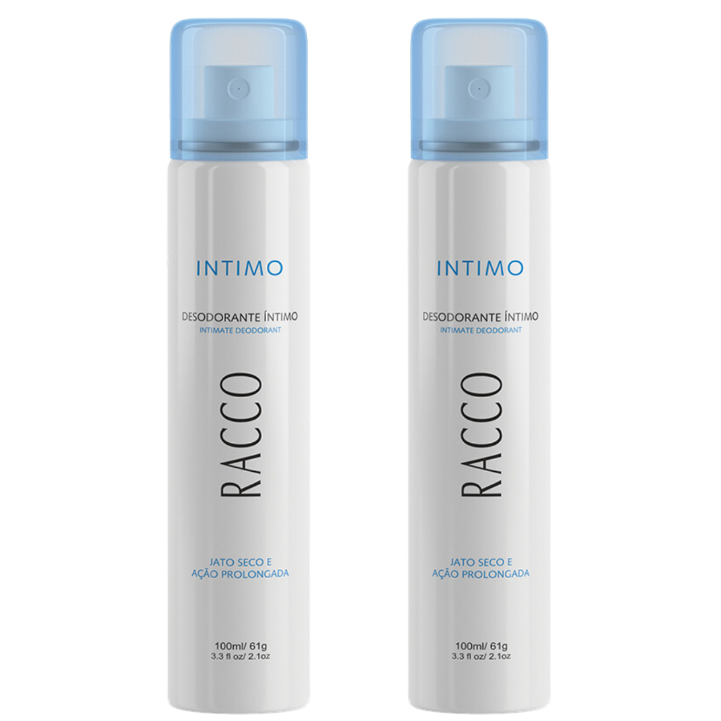 Kit 2 Desodorante Íntimo Jato Seco Racco 100ml Higieniza Racco Unissex Original Masculino Feminino