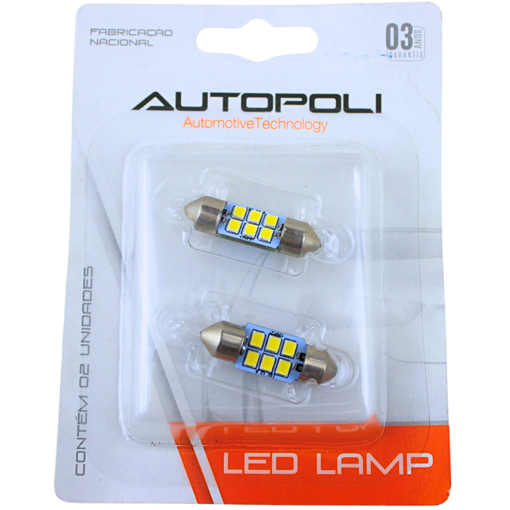 Par de Lampada Led Torpedo 12v 32mm - Autopoli | Piqueri Autopeças