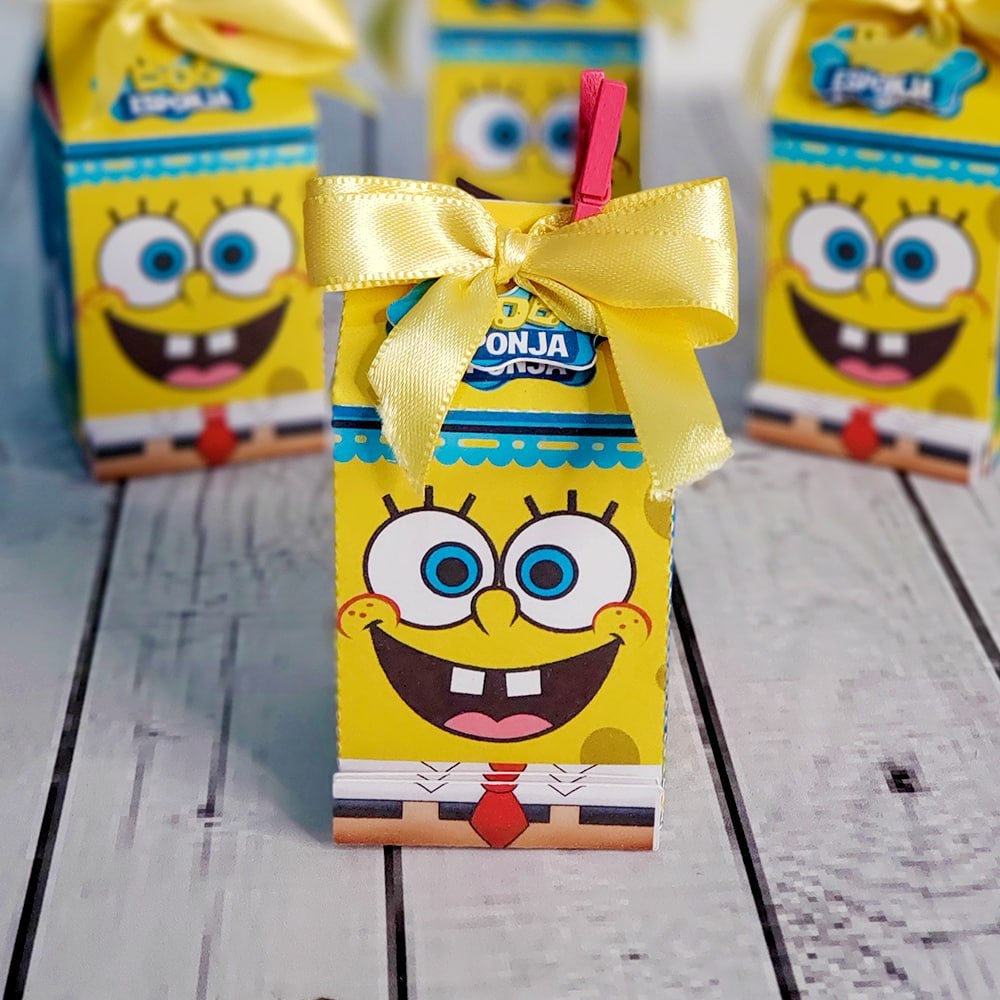 Caixa Personalizada Bob Esponja - 10 UNIDADES | Lembrancinha Caixinha para Festa | Aniversário Kit Festa
