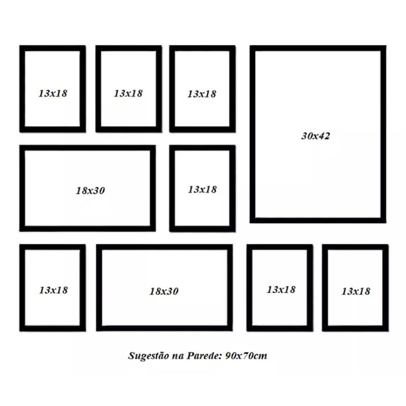 Moldura para fotos ou gravuras kit com 10 quadros em Oferta na Shopee