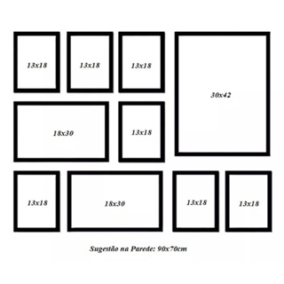 Moldura para fotos ou gravuras kit com 10 quadros em Oferta na Shopee