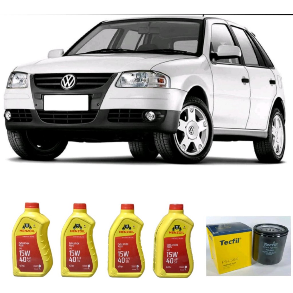 KIt Troca de Óleo E Filtro Óleo Gol G3 G4 G5 G6 1.0 2001 A 2015 Tecfil em Oferta na Shopee