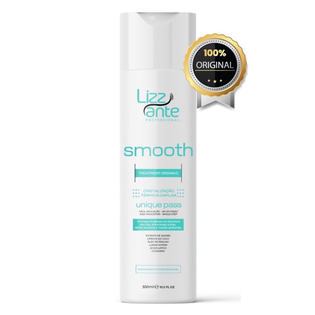 Progressiva Lizz ante Smooth 300ml Organica Alisamento Sem Formol para todos os tipos de cabelos