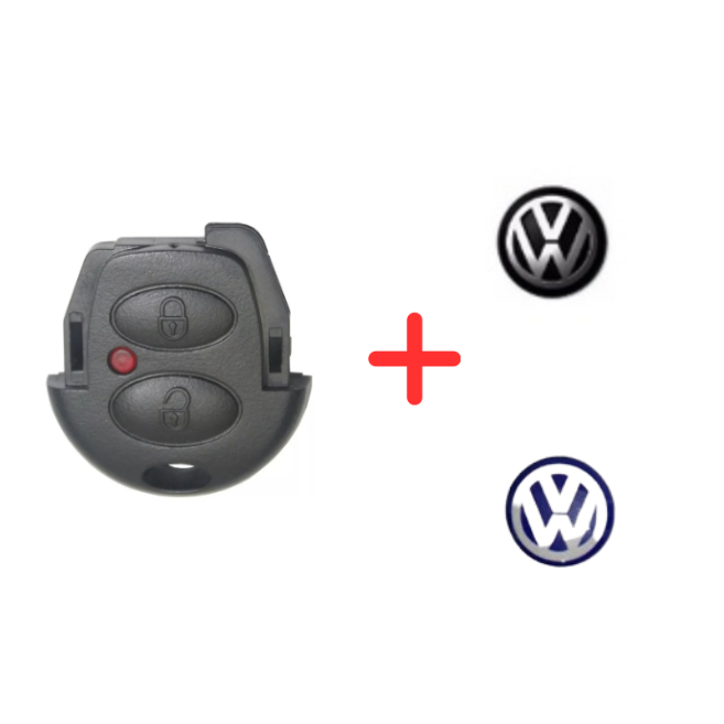 Capa Frente e Verso Chave Telecomando VW Fox Spacefox Crossfox Gol G4 Botão + Emblema Logotipo VW