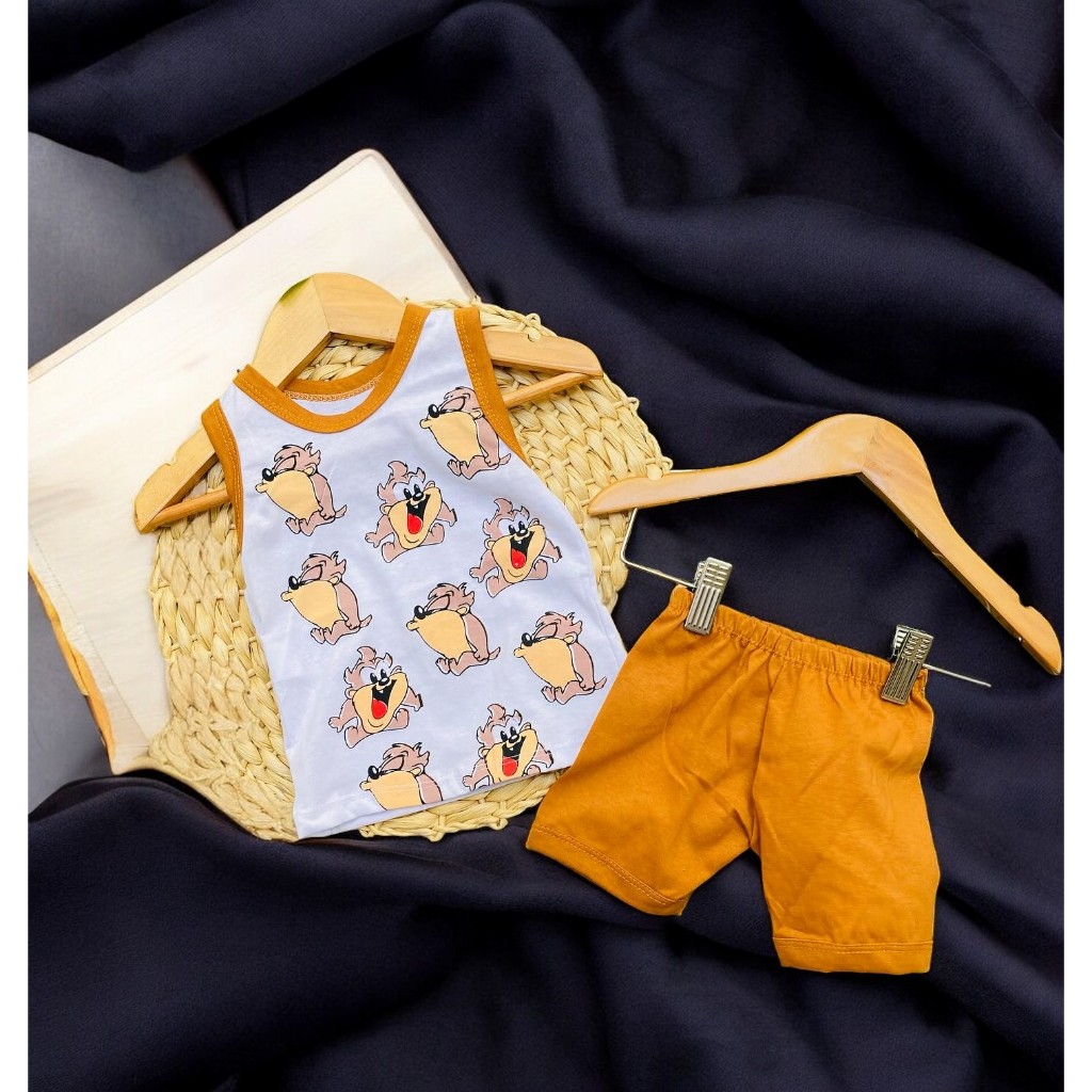 Kit Bebê Regata + Bermuda Premium Infantis Verão 100% Algodão Toddler Kids Linha Fashion Tendência