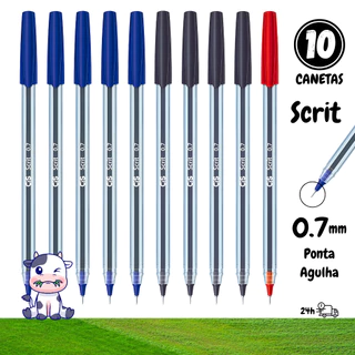 Kit de 10 canetas esferográficas de ponta fina