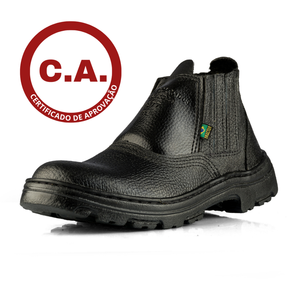 Botina Sapatão De Segurança, Bico PVC, Com CA, Conforto E Segurança Ao Caminhar, Alta Durabilidade