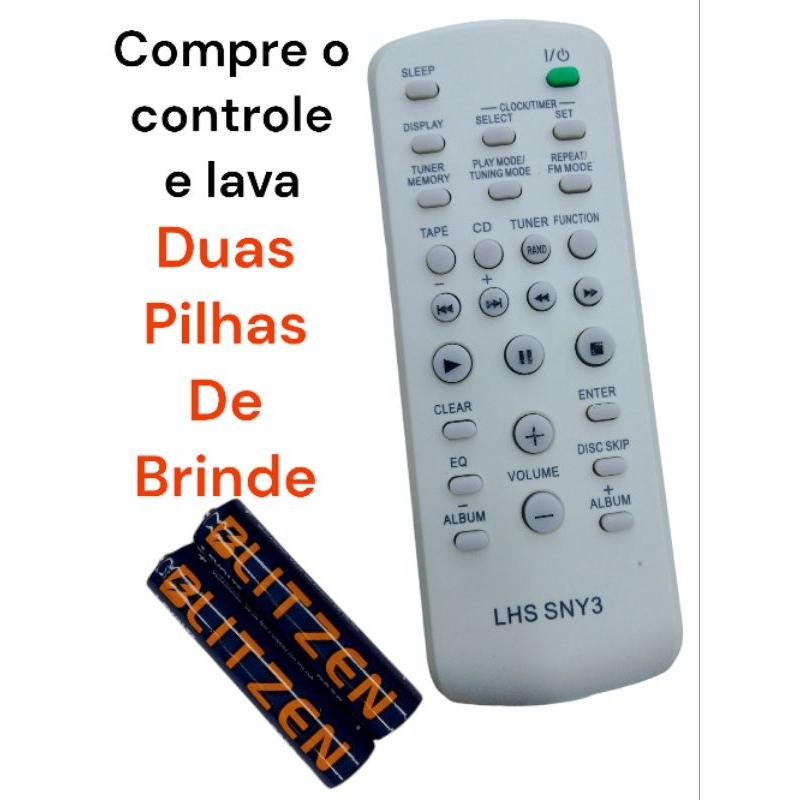 Controle Remoto Som Sony Rm-sc3 Mhc-gx9000 Mhc-gx9900 Lbt-zx