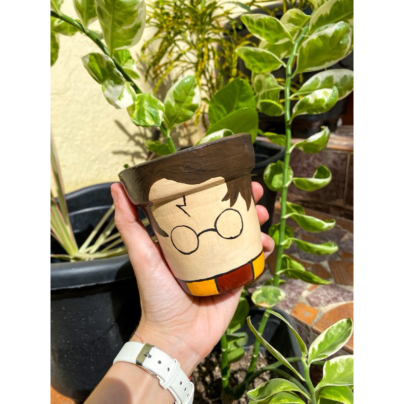 Vaso barro Harry Potter | decoração | vaso para planta | pintado a mão