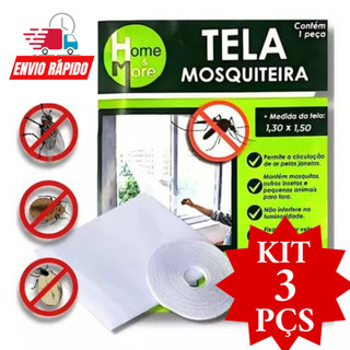 Tela Pernilongo 3 Peças Mosquiteiro Poliéster com Vélcro  Fácil Instalação Mosquitos Pernilongo Insetos Promoção